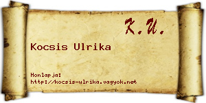 Kocsis Ulrika névjegykártya